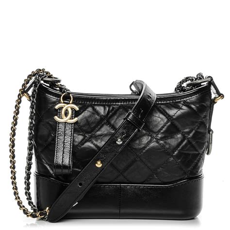 chanel aged calfskin quilted small gabrielle hobo black